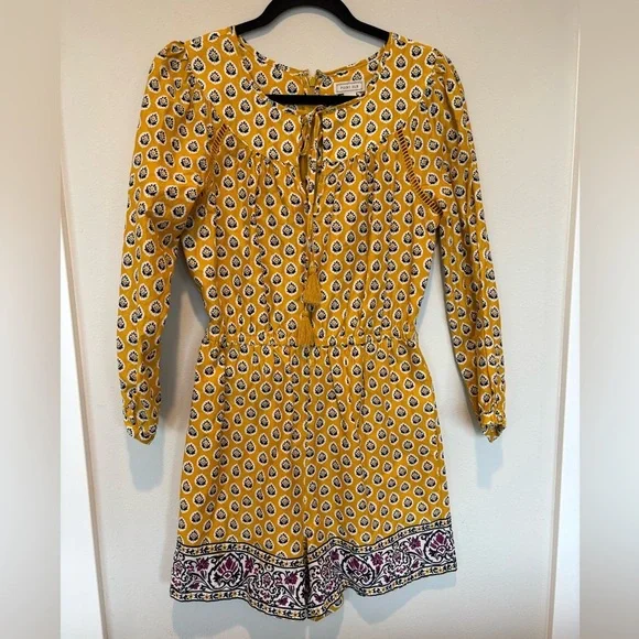 Point Sur Vibrant Yellow Patterned Jumpsuit 0 - Picture 1 of 4